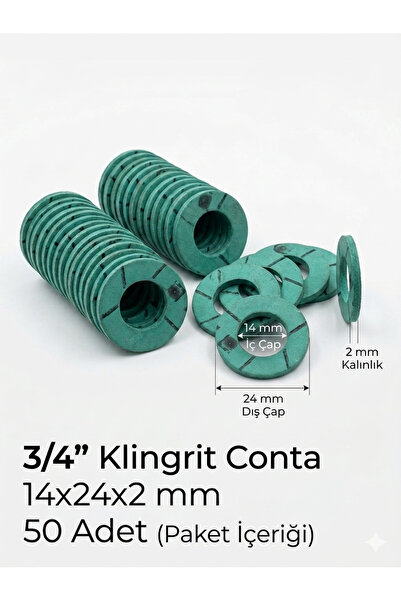akmanlar conta 3/4 Klingrit Conta 14x24x2 mm 50 Adet