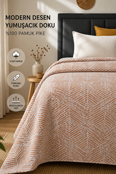 Senpai Punch Double Cotton Four Season Pique Bedspread 200X240 cm |   Art Dec...