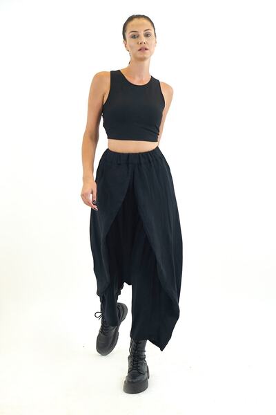 Catz Clothes Kalhoty Lea Black Shalwar + pásek