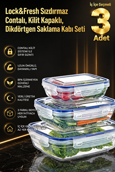 Dünya Plastik حاوية تخزين مستطيلة مع غطاء محكم (310,565,975 مل) (مجموعة من ثل...