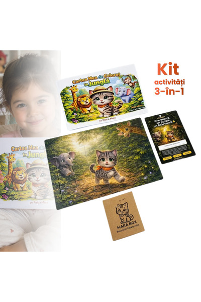 Mara Box MaraBox Set de activități 3-în-1 pentru copii: Puzzle cu tematică ju...