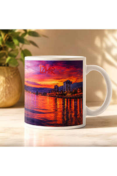 HiperAD Reklam Izmir View Porcelain Mug 300 ml |   Sunset Themed Gift Printed...