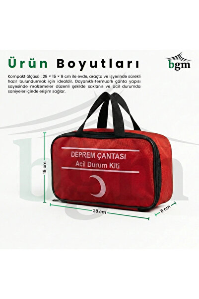 bgm Deprem Çantası Fermuarlı 33 Parça Çantalı