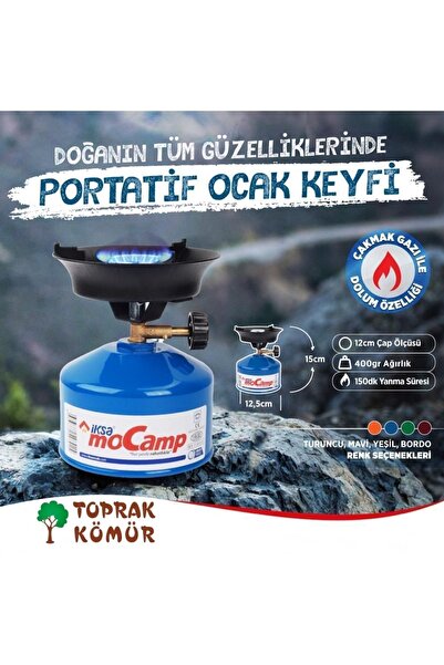 İksa Mocamp Tekrar Doldurabilir Portatif Kamp Ocağı ( Çakmak Gazı Hediyeli) r...