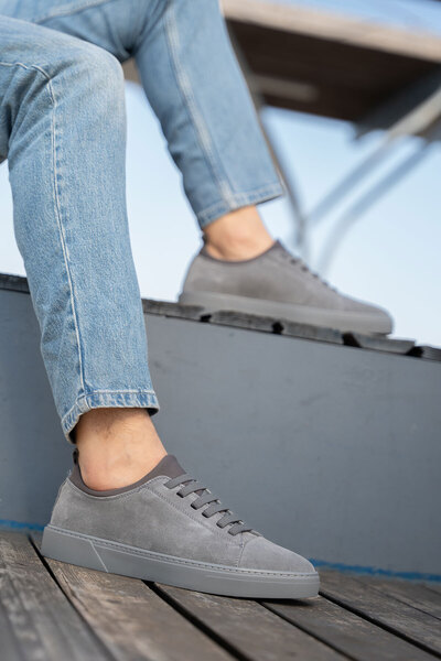 PANORAMA Ανδρικό sneaker από γνήσιο δέρμα σουέντ