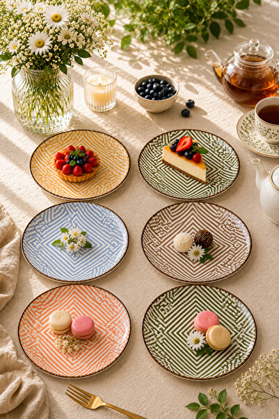 Porland Ortanca 6 Piece Serving Plate 24cm Porcelain
