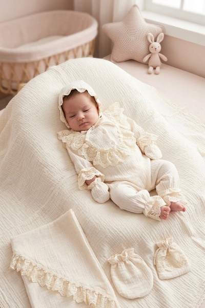 Cherub Baby طقم بطانية من الموسلين بأزرار مصنوعة من القطن بنسبة 100%، طقم بيو...