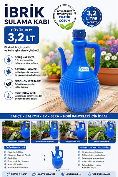Olgun Home İbrik Sulama Kabı Büyük 3,2 Lt
