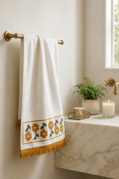 Bella Home Towel 50 cm X 90 cm - 100% Cotton - Embroidered