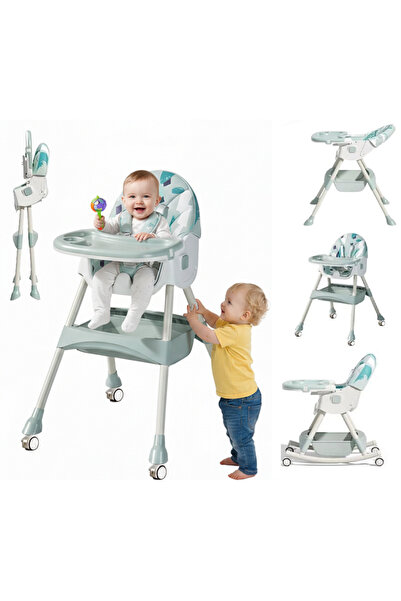 Smart Vibe Scaun de masă pliabil KinderVIBE Mandala Verde cu husă lavabilă, r...