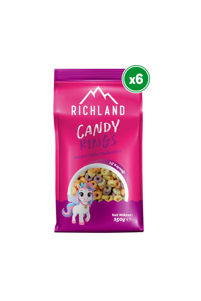 Richland Candy Rings Meyve Aromalı Tahıl Halkaları 150 G X 6 Adet
