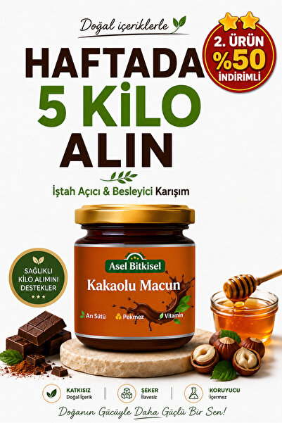 ASEL BİTKİSEL Kilo almak Kilo.aldırıcı İştah açıcı Kakaolu Pekmez Vitamin Arı...