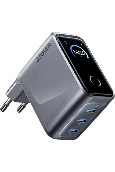 Anker Prime 160W, 3x USB-C, Ecran inteligent, Gri