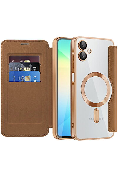 Techsuit Husa pentru Samsung Galaxy A06 - SmartMag Book Case - Brown