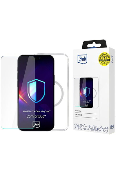 3MK Folie pentru iPhone 16 Pro - ComfortDuo Glass + MagCase - Clear