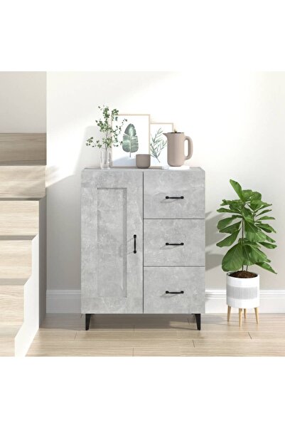 Concept Servantă, gri beton, 69,5x34x90 cm, lemn compozit