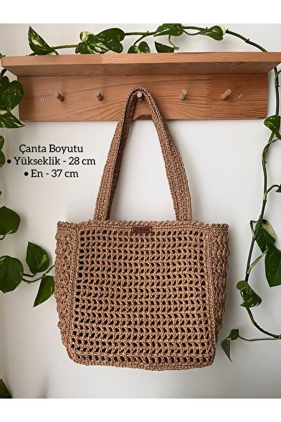 CreativeCraft Kağıt İp Çanta, Örgü Çanta, Omuz Çantası