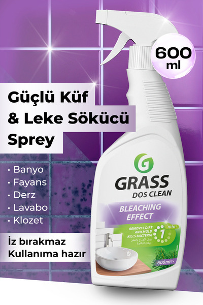 GRASS Dos Clean Güçlü Küf & Pas Sökücü Temizleyici Sprey 600 ml | Banyo ve Du...