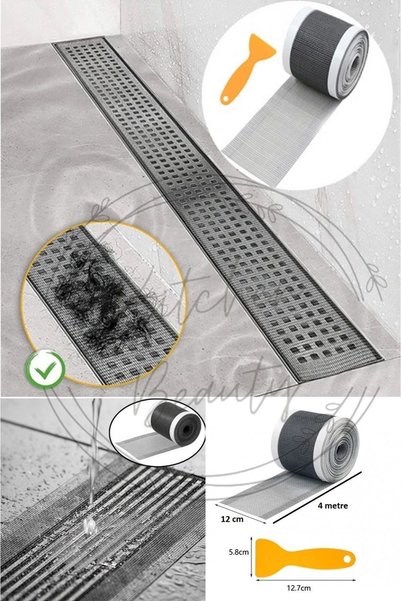 Kitchen Beauty Çok Amaçlı Gider Süzgeci Ve Banyo Gider Süzgeci Saç Yakalayıcı Süzgeç 12 Cm * 4 Metre