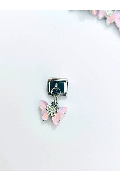Umrece Pink Butterfly Dangle Charm