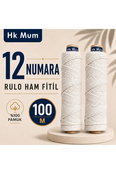 hk 12 No Mum Fitili | 1,6 mm | Rulo Pamuk Fitil