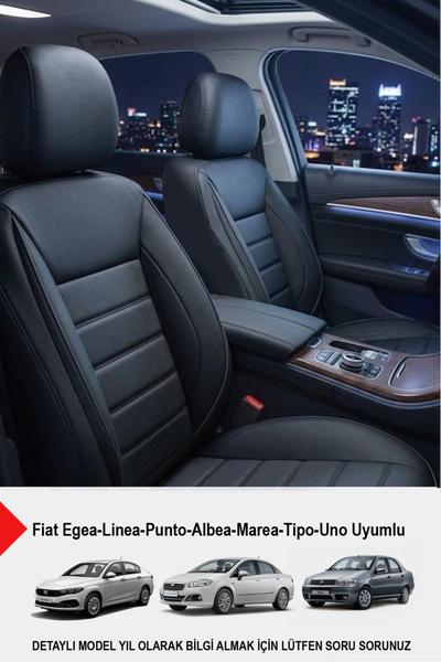 GM-DESIGN Jet Deri Oto Koltuk Kılıfı (FİAT Egea-Linea-Punto-Albea-Marea-Tipo-...