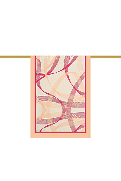 Bursa İpek Salmon Mobile Pattern Twill Silk Shawl