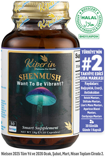 Kiperin Shenmush | Mushroom Complex | AHCC, Reishi, Shiitake, Lions's Mane, A...