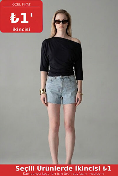 COMBİNE MİCHAİL Women's Short Sleeve Cotton Tight Black T-Shirt