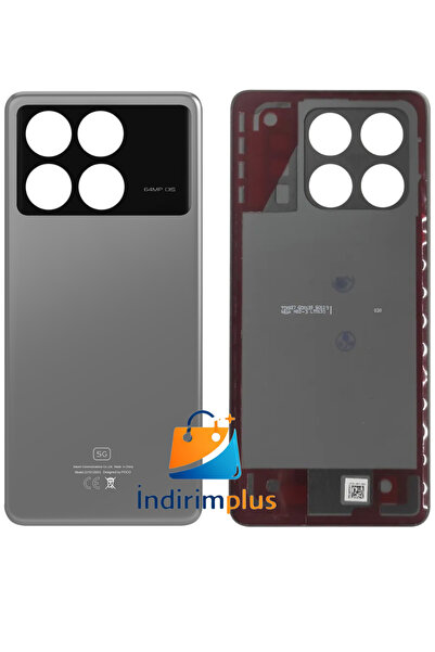indirimplus Xiaomi POCO X6 Pro Arka Pil Batarya Kapağı GRİ X6 Pro Arka Kapak