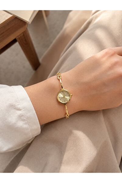 Boris Accessory Minimal Tasarım Kadın Saat Gold Metal Kordon Günlük Şık Bilek...