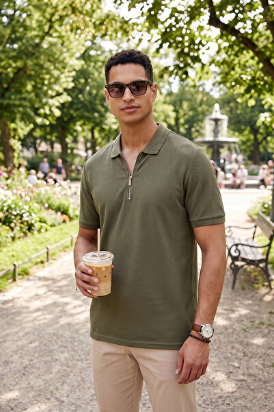 Buratti Pamuklu Regular Fit Fermuarlı Polo Yaka T Shirt Erkek POLO YAKA T SHİ...