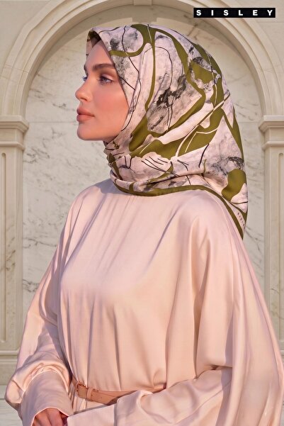 Sisley وشاح حرير ساتان-2043-90*90