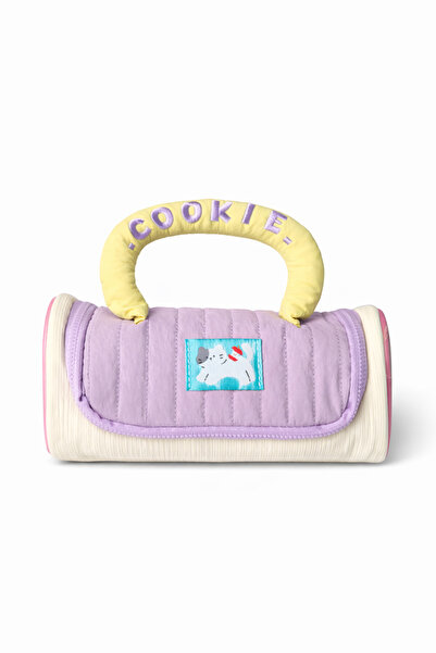 Ecrou Husă pentru creion orizontală cu broderie Cookie Lila