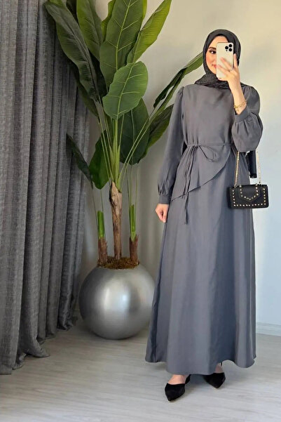 Asya Karen Shawl Collar Belted Long Dress