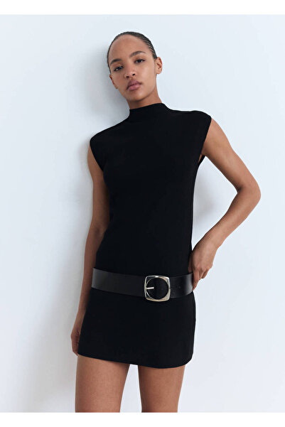MANGO Woman Perkins Strickkleid mit Kragen