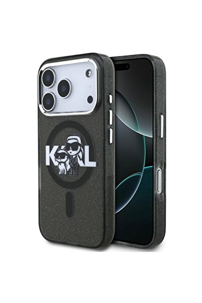 Karl Lagerfeld Husa pentru iPhone 17 Pro - IML Glitter Karl & Choupette Sketc...