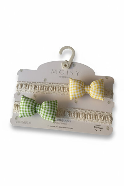 MOISY Pötikare 2'li Bebek Saç Bandı (Sarı - Yeşil)