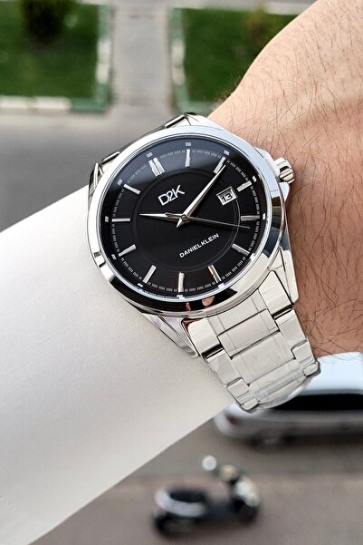 Daniel Klein Men's Wristwatch with Black Dial and Silver Color Band 42.5 mm G...