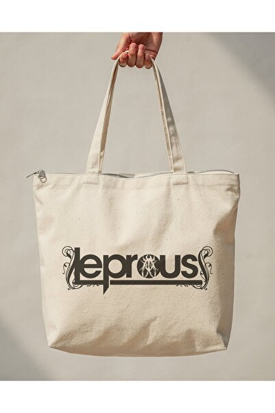 buzagi tasarım ürünleri Leprous Zippered Lined Gusseted Canvas Bag 35 X 40 cm