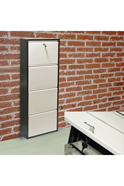 adlsteel 4 Lü Metal Ayakkabılık Kilitli