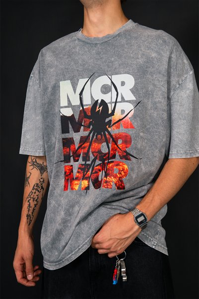 Sekizbiraltı My Chemical Romance Štampano Oversize kroj Unisex oprana bela ma...