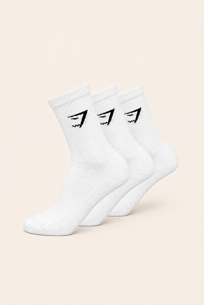Stylovi Șosete GymShark, pachet de 3 perechi - șosete sport albe ultra confor...