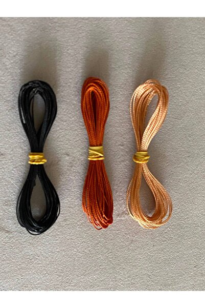 312 KONSEPT 3 ADET 15 METRE 3 AYRI RENK TESBİH İPİ TESPİH İPİ TAKI İPİ KEHRİB...