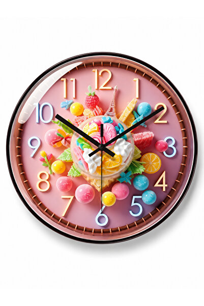 Armasse Candy Dream Dekoratif Duvar Saati – Pastel Renkli Şeker Temalı Modern...