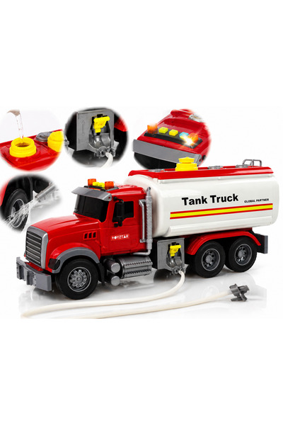 LEAN Camion Cisterna Alba cu Lumini si Sunete pentru Copii