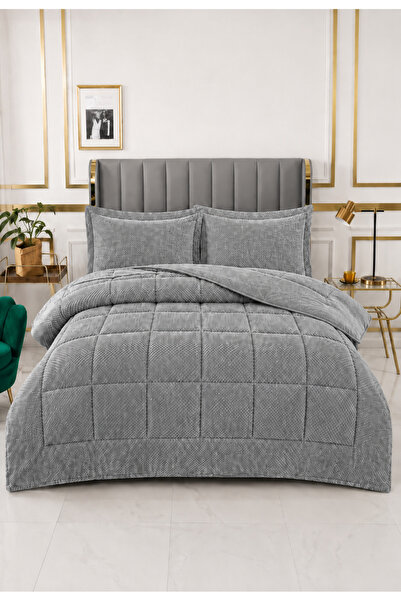 LALHOME Σετ Κάλυμμα Κρεβατιού Διπλό Carmen 220x240cm - Επενδυμένο Καπιτονέ Ύφ...