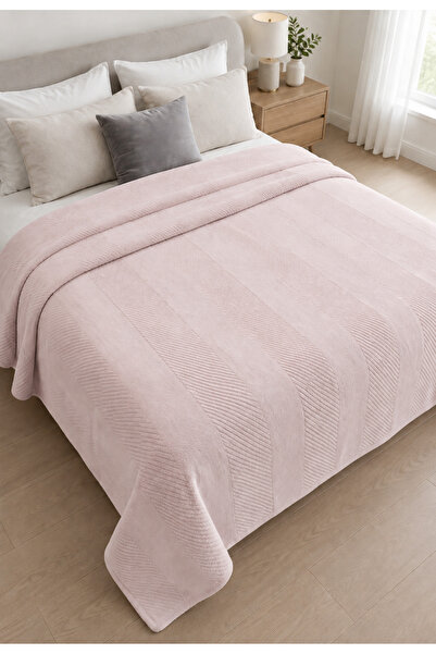 LALHOME Line Wellsoft Double Jacquard Blanket Powder