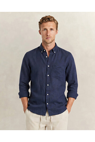 Gant Erkek Lacivert Regular Fit Gömlek