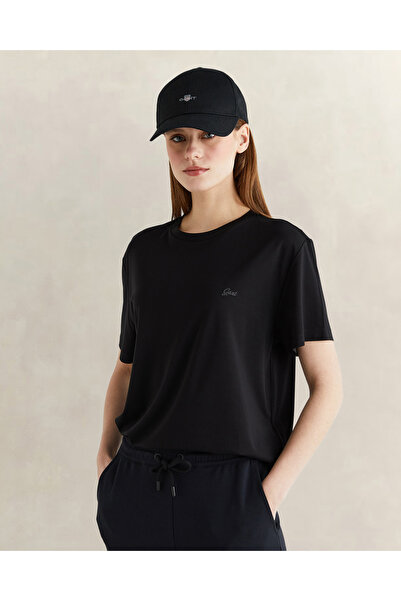 Gant Kadın Siyah Bisiklet Yaka Regular Fit T-Shirt